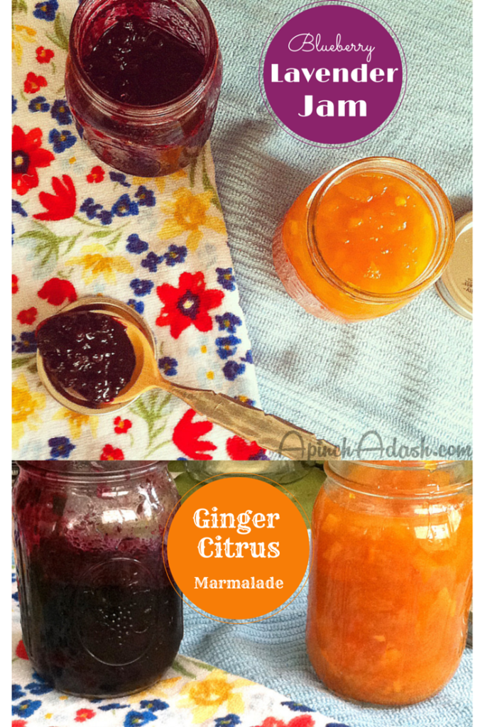 Blueberry Lavender Jam and Citrus Ginger Marmalade apinchadash.com